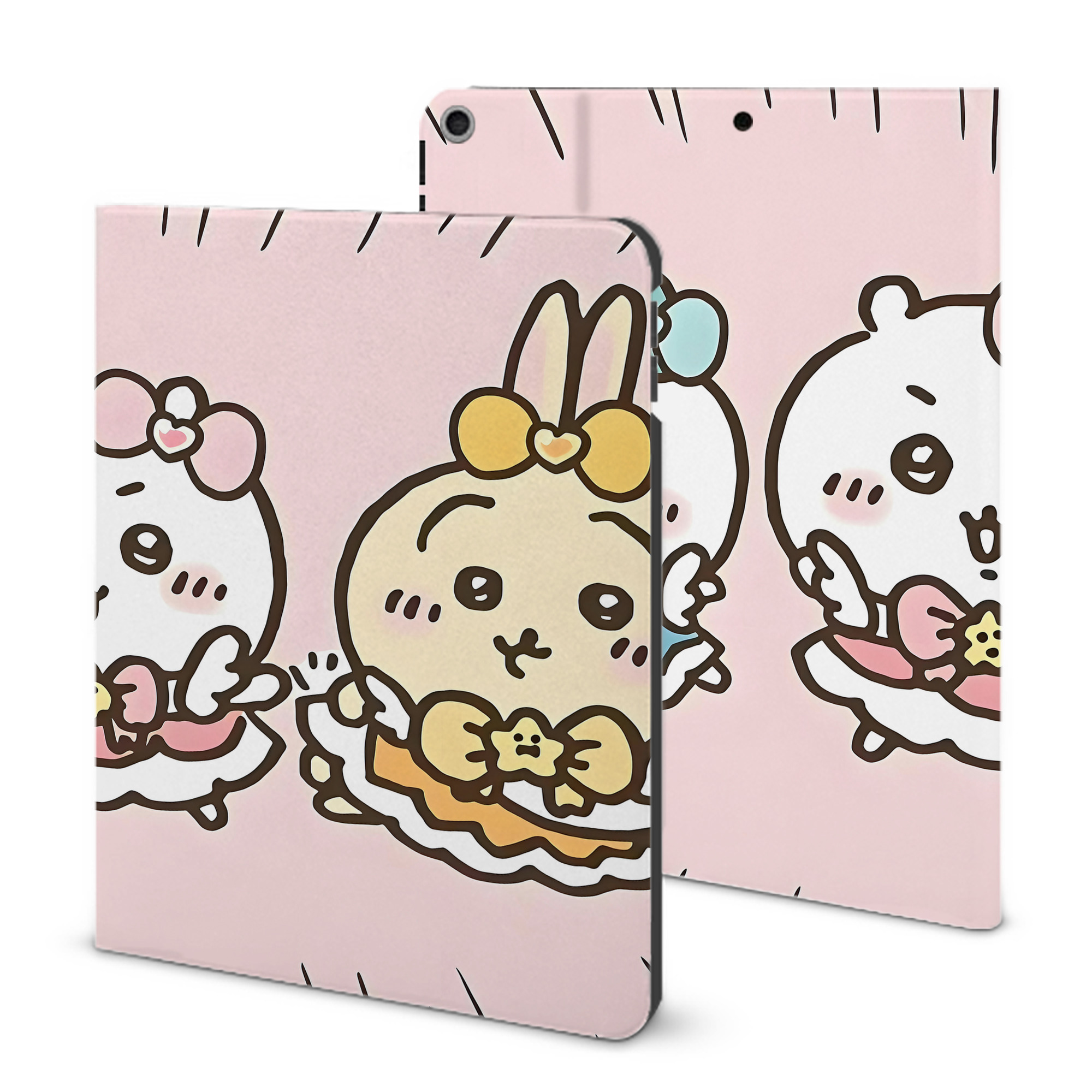 （画像用） ちいかわ Chii-kawa IPad ケース ブック型 PUレザー TPU 耐衝撃 軽量 薄型 ペン収納なし 全面保護 IPad 各モデル対応